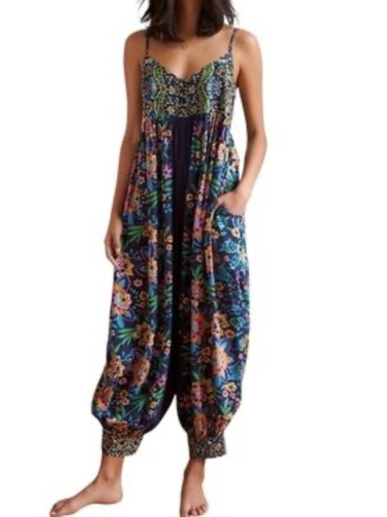 Anthropologie Pants - Anthropologie Vega Lounge Rio Harem Jumpsuit Small Floral Boho Balloon Leg